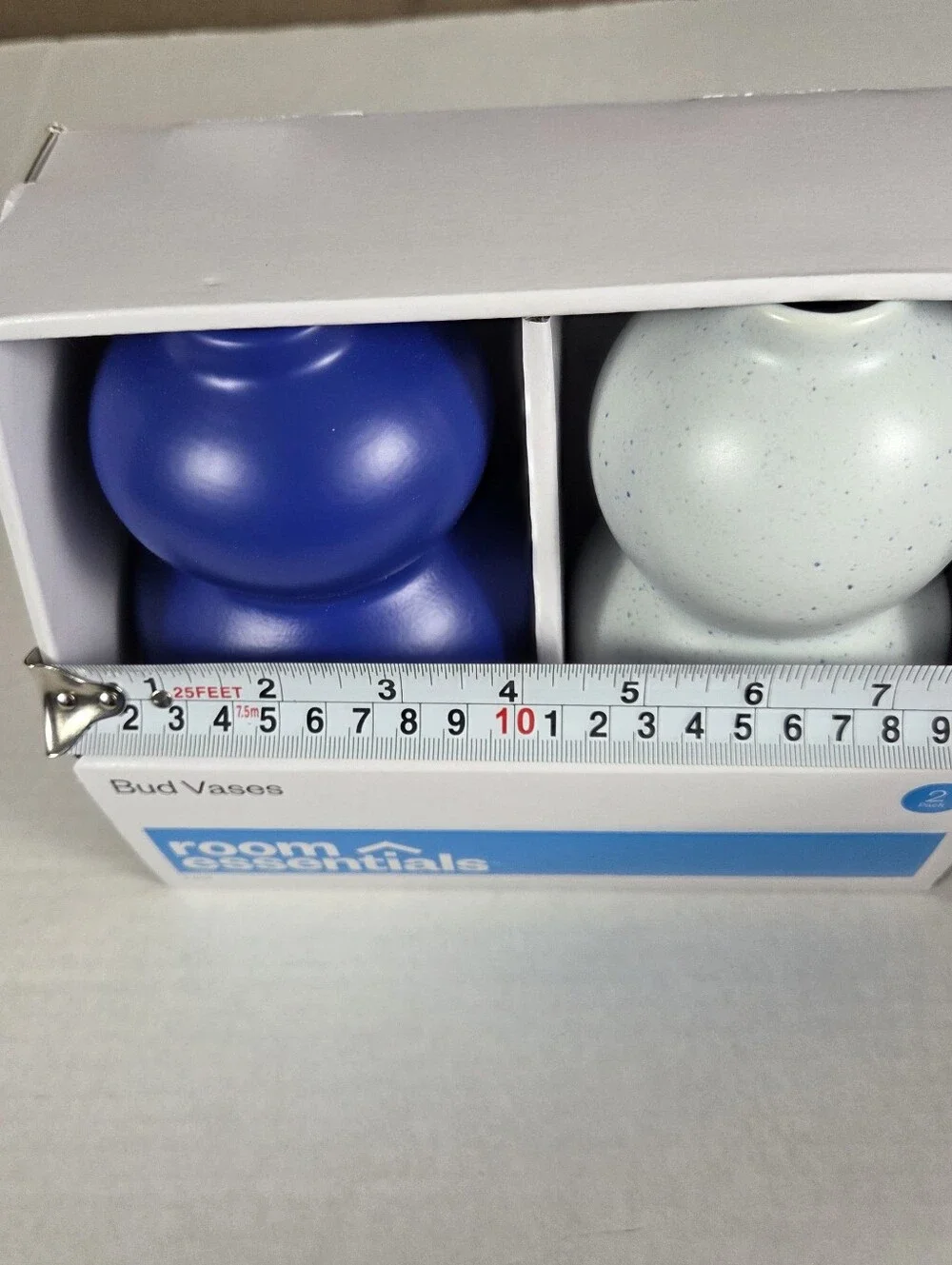 Bud Vases NEW 2 Pack -Blue & White Room Essentials **VASES ARE DIFFERENT SIZES**